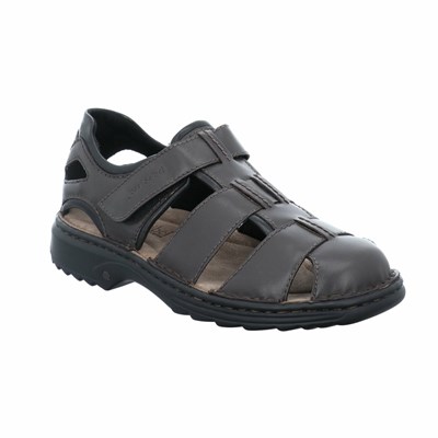 Black Josef Seibel Jeremy Men's Sandals | HQO154097