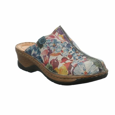 Deep Grey Josef Seibel Catalonia 51 - Graphite Print Women's Clogs | PWF369170